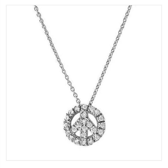 Roberto Coin Diamond Peace Sign Necklace - Picture 2 of 7